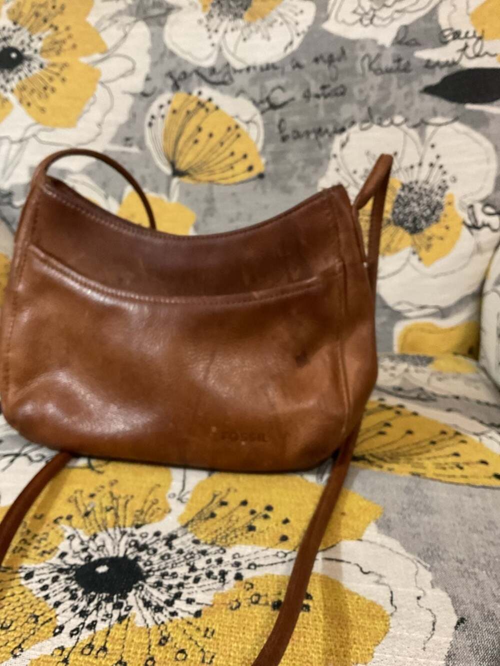 Fossil Brown Leather Crossbody Shoulder Bag